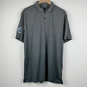 Mens Oakley Short Sleeve Polo Shirt Size XL Geometric Gray Golf Performance